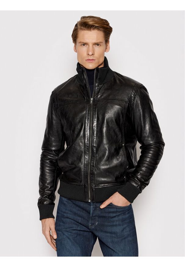 Serge Pariente Kurtka skórzana Soul Czarny Regular Fit. Kolor: czarny. Materiał: skóra