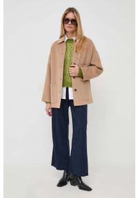 MAX&Co. kurtka koszulowa kolor brązowy przejściowa oversize. Kolor: brązowy #5