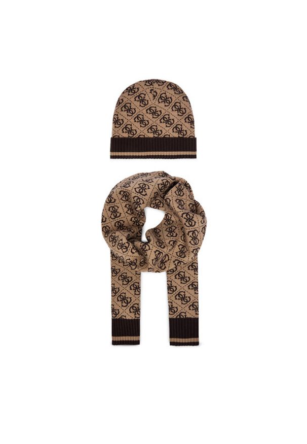 Guess Zestaw Szalik i Czapka GFBOXM P6102 Beżowy. Kolor: beżowy. Materiał: akryl