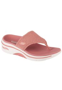 skechers - Japonki damskie, Go Walk Arch Fit 2.0 Sandal - Carrie. Kolor: różowy