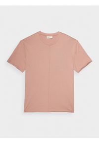 outhorn - T-shirt z nadrukiem męski - koralowy. Okazja: na co dzień. Kolor: pomarańczowy. Materiał: dzianina, bawełna. Wzór: nadruk. Styl: casual