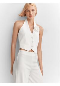 mango - Mango Kamizelka Flor 57043820 Biały Regular Fit. Kolor: biały. Materiał: syntetyk #2