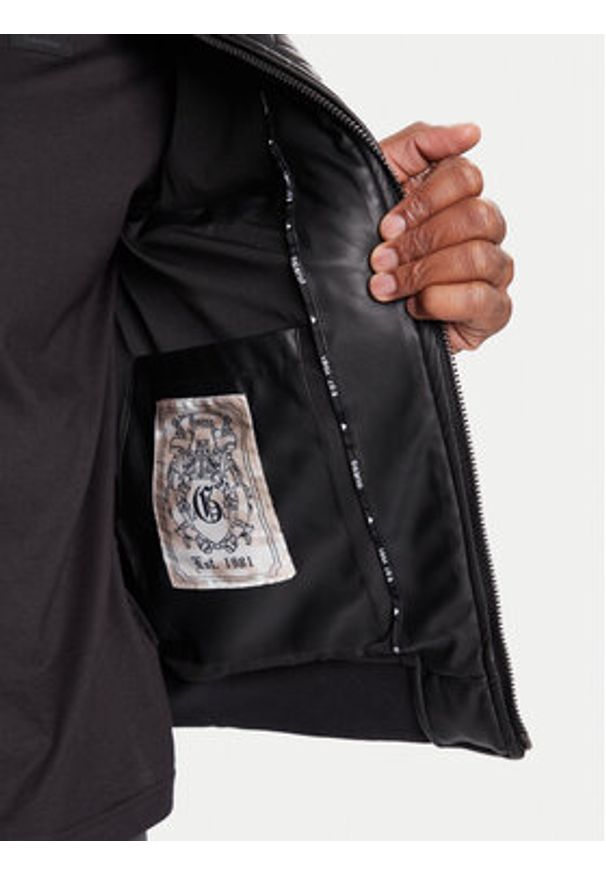Guess Kurtka z imitacji skóry M5BL2E W1050 Czarny Regular Fit. Kolor: czarny. Materiał: skóra