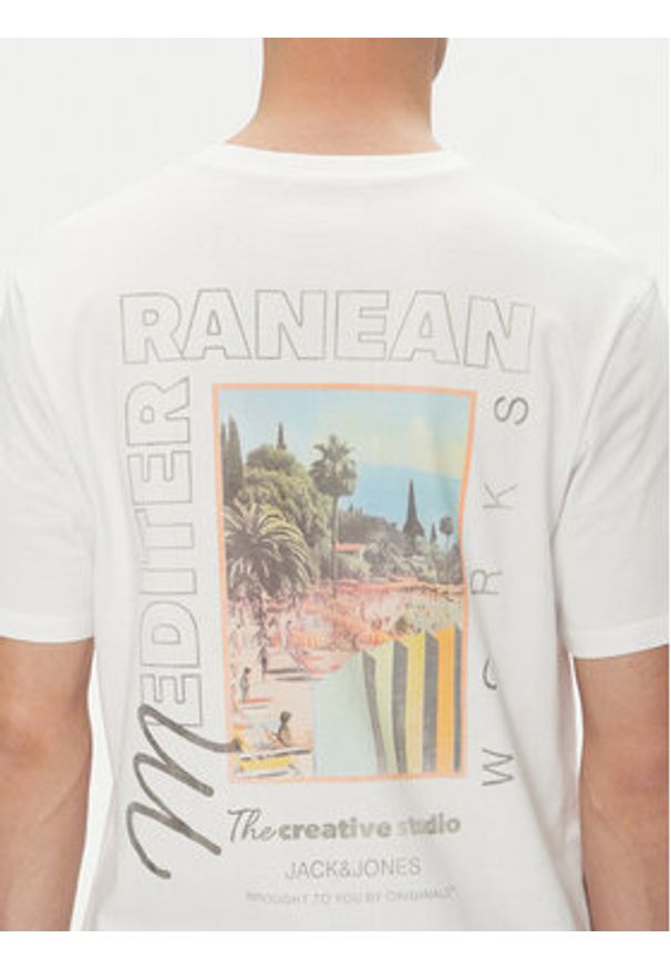 Jack & Jones - Jack&Jones T-Shirt Almeria 12276785 Biały Relaxed Fit. Kolor: biały. Materiał: bawełna