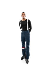 SIROKO - Męskie spodnie narciarskie retro z szelkami Siroko Parsenn Blue. Kolor: niebieski. Materiał: tkanina. Sezon: zima. Sport: narciarstwo #1
