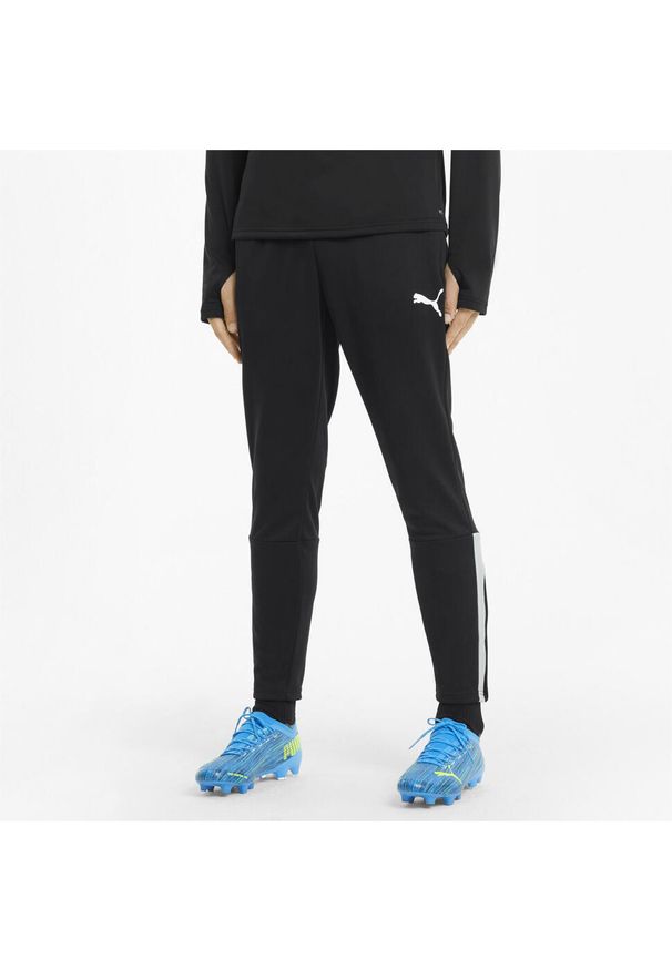 Puma - Męskie treningowe spodnie piłkarskie teamLIGA PUMA Black White. Kolor: biały, zielony, brązowy, wielokolorowy. Materiał: dresówka. Sport: piłka nożna