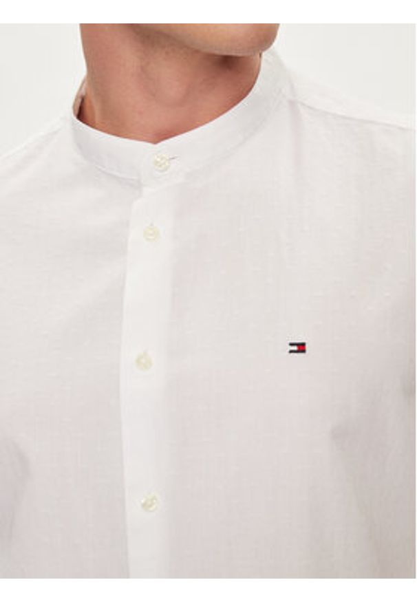 TOMMY HILFIGER - Tommy Hilfiger Koszula MW0MW34650 Biały Slim Fit. Kolor: biały. Materiał: bawełna