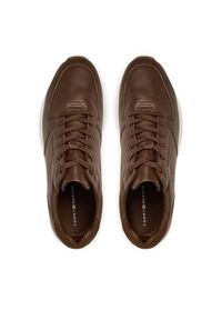 TOMMY HILFIGER - Tommy Hilfiger Sneakersy Premium Leather Hybrid FM0FM05700 Brązowy. Kolor: brązowy. Materiał: skóra #5