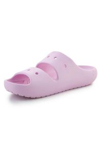 Klapki Crocs Classic Sandal V2 209403-6GD różowe. Okazja: na spacer, na plażę, na co dzień. Kolor: różowy. Materiał: materiał. Sezon: lato. Styl: casual #5