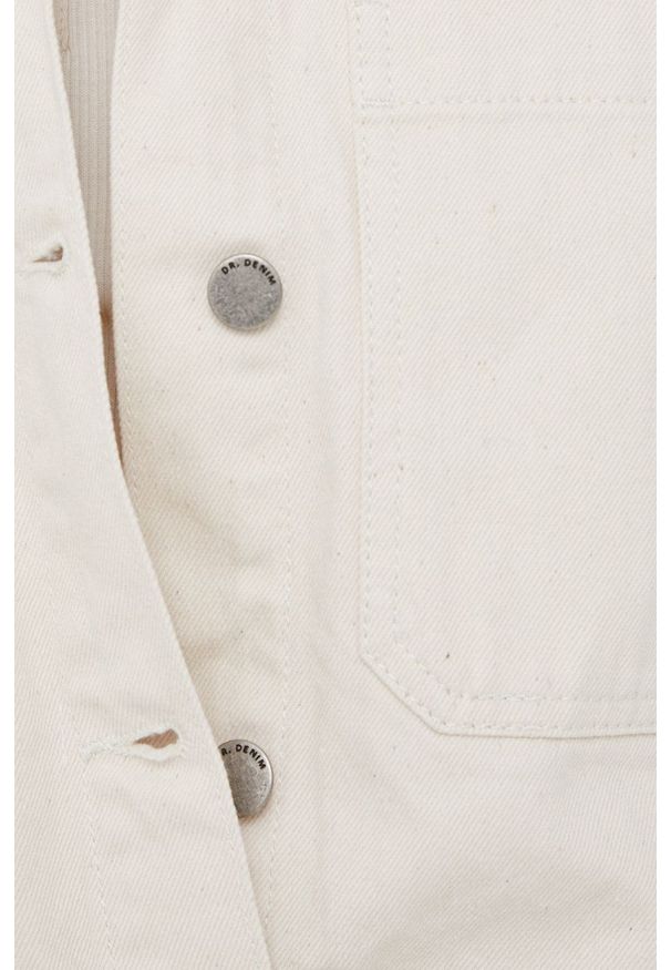 Dr. Denim kurtka jeansowa damska kolor beżowy przejściowa oversize. Kolor: beżowy. Materiał: jeans, denim. Wzór: gładki