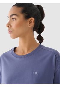 4f - 4F T-shirt oversize damski 4F x Anna Lewandowska - granatowy S. Okazja: na co dzień. Kolor: niebieski. Materiał: jersey, skóra, materiał, bawełna, dzianina. Długość rękawa: krótki rękaw. Długość: krótkie. Wzór: gładki, ze splotem. Styl: sportowy, casual, klasyczny
