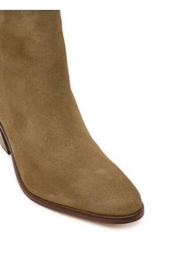 TOMMY HILFIGER - Tommy Hilfiger Botki Western FW0FW08888 Brązowy. Kolor: brązowy. Materiał: zamsz, skóra #5