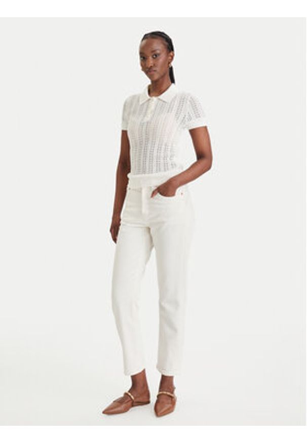 Guess Sweter W6GR25 Z0672 Biały Regular Fit. Kolor: biały. Materiał: wiskoza