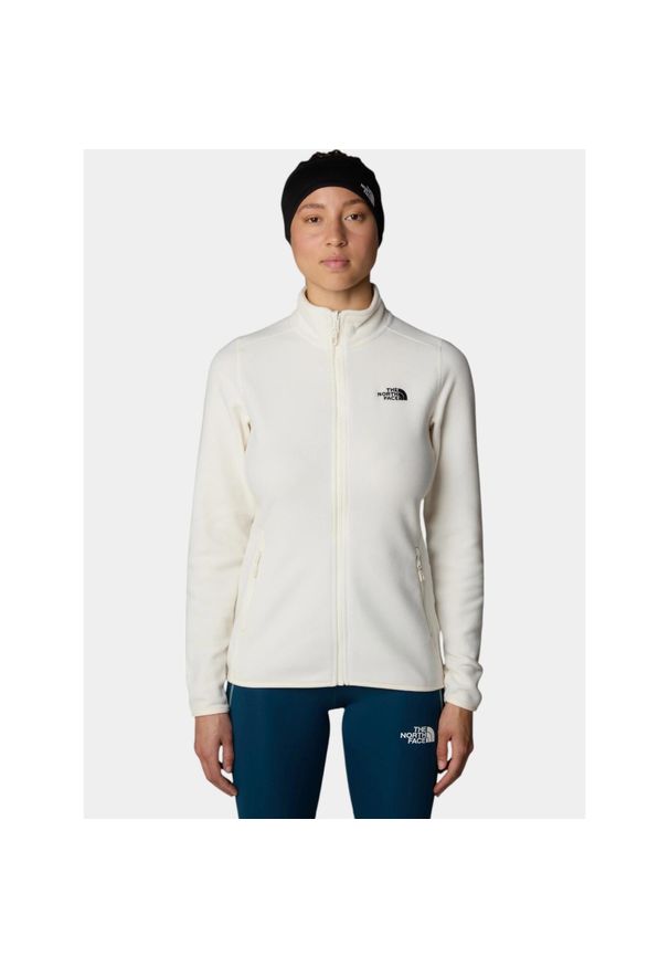 Sweter damski The North Face W 100 Glacier Fz. Kolor: biały. Materiał: polar. Sport: turystyka piesza