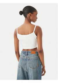 Calvin Klein Jeans Top LV047F221G Biały Slim Fit. Kolor: biały. Materiał: bawełna #3