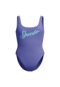 Speedo - Damski Jednoczęściowy Kostium Kąpielowy Z Logo UBack. Kolor: niebieski