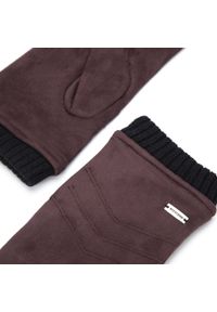 Wittchen - Męskie rękawiczki z przeszyciami i ściągaczem ciemny brąz. Kolor: brązowy. Materiał: poliester. Sezon: jesień, zima. Styl: casual, elegancki #3
