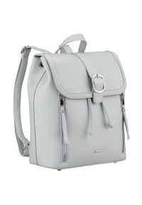 ROVICKY - Pojemny plecak damski ze skóry ekologicznej w szarym kolorze wyposażony w nóżki ochronne Rovicky R-L61409. Kolor: szary. Materiał: skóra ekologiczna #1