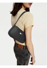 Tommy Jeans Torebka Tjw Ess Must Shoulder Bag AW0AW16966 Czarny. Kolor: czarny. Materiał: skórzane
