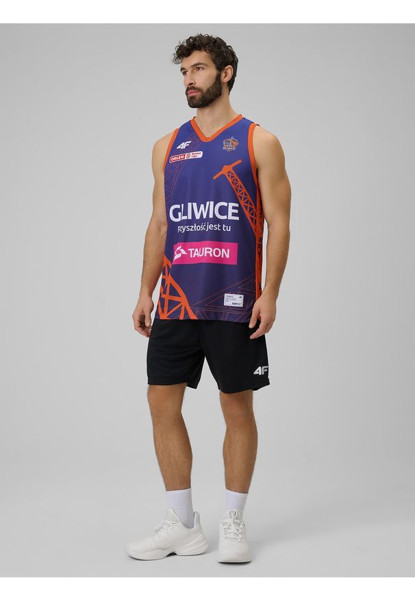 4f - 4F Koszulka meczowa replika wyjazdowa z sezonu 2025/26 męska 4F x GTK Gliwice - granatowa XL. Kolor: niebieski. Materiał: materiał. Wzór: nadruk