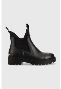 Calvin Klein Jeans kalosze YW0YW01034 BDS Chelsea Rain Boots damskie kolor czarny. Nosek buta: okrągły. Kolor: czarny #1