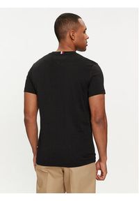 TOMMY HILFIGER - Tommy Hilfiger T-Shirt Global Stripe MW0MW34388 Czarny Regular Fit. Kolor: czarny. Materiał: bawełna