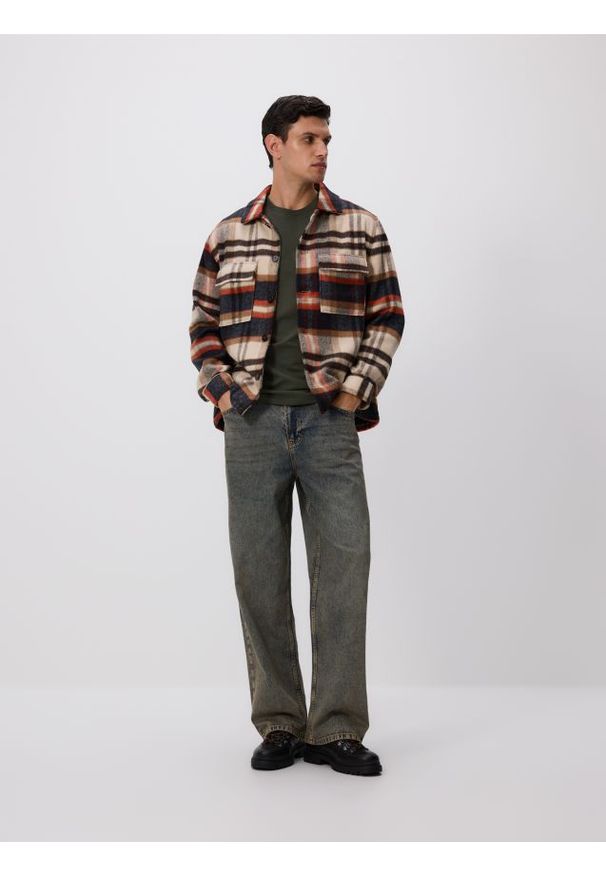Reserved - Jeansy loose z efektem sprania - indigo jeans