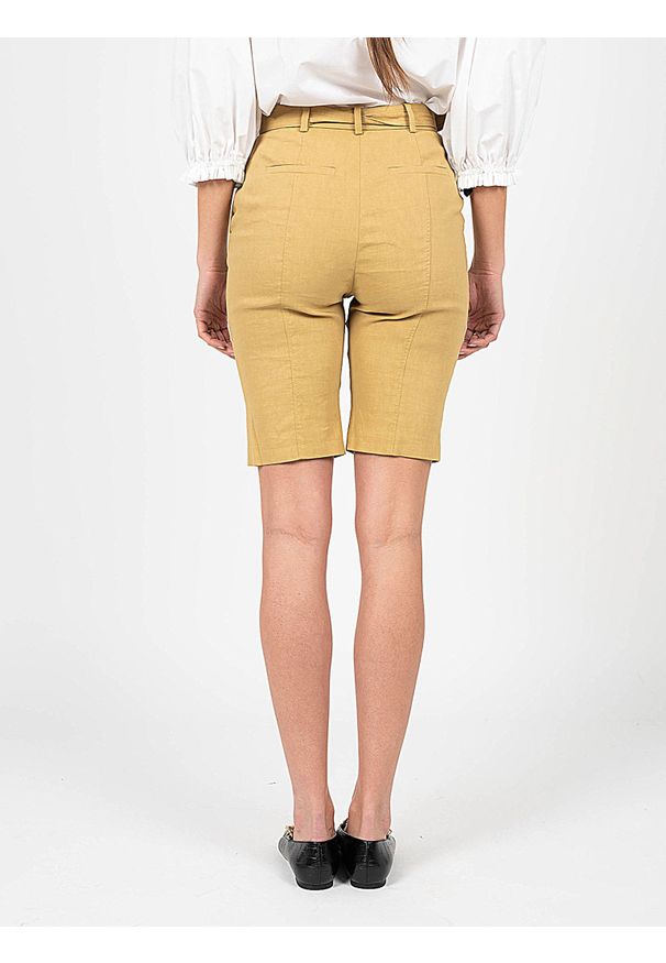 Pinko Spodenki Bellona | 1G17CW 7435 | Bellona | Kobieta | Beżowy. Okazja: na co dzień. Stan: podwyższony. Kolor: beżowy. Materiał: len, wiskoza, elastan. Styl: casual