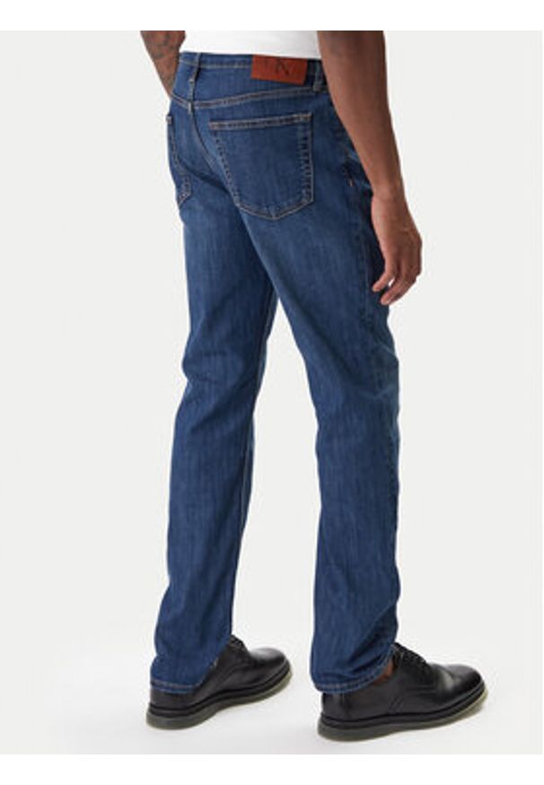 Calvin Klein Jeans Jeansy LV04RE777G Granatowy Slim Fit. Kolor: niebieski