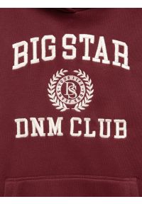Big-Star - Bluza damska z kapturem z haftem bordowa Merta 604. Okazja: na co dzień. Typ kołnierza: kaptur. Kolor: czerwony. Materiał: dzianina, jeans. Wzór: haft. Styl: klasyczny, casual