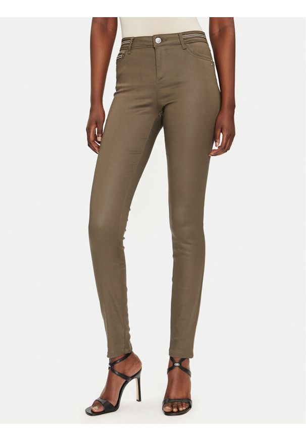 Morgan Jeansy 212-PALONA Khaki Slim Fit. Kolor: brązowy