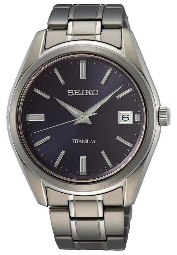 Seiko - SEIKO ZEGAREK Classic Quartz Titanium SUR373P1. Styl: klasyczny