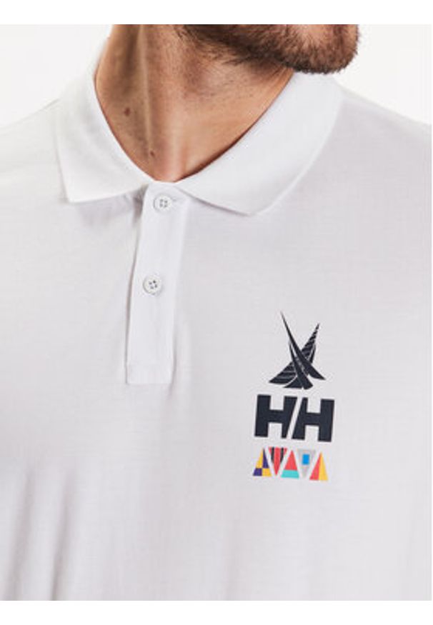 Helly Hansen Polo Koster 34299 Biały Regular Fit. Typ kołnierza: polo. Kolor: biały. Materiał: bawełna