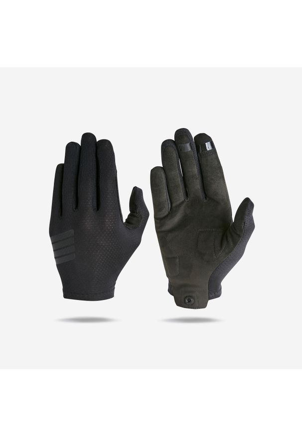 ROCKRIDER - Rękawiczki rowerowe MTB Rockrider oddychające 100. Kolor: czarny. Materiał: materiał. Sport: kolarstwo