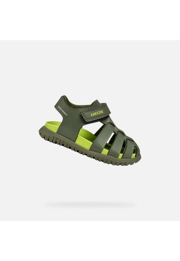 Sandały Geox Model B Sandal Fusbetto Bo Kolor Zielony. Kolor: zielony. Materiał: tkanina. Sezon: lato