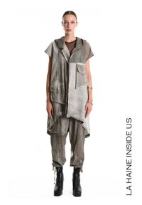 La Haine Inside Us Kamiezelka Unisex | 3B M1273 | Mężczyzna | Brązowy. Okazja: na co dzień. Typ kołnierza: kaptur. Kolor: brązowy. Materiał: bawełna. Długość: długie. Wzór: aplikacja. Styl: casual, elegancki #4