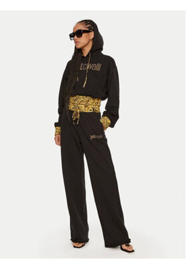 Just Cavalli Bluza 77PAIE21 Czarny Regular Fit. Kolor: czarny. Materiał: bawełna
