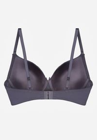 Born2be - Granatowy Klasyczny Biustonosz o Gładkim Wykończeniu z Kokardką Adothyia. Kolor: niebieski. Wzór: gładki #2