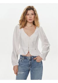 Guess Bluzka Federica W4GH88 WG7B0 Biały Regular Fit. Kolor: biały. Materiał: lyocell
