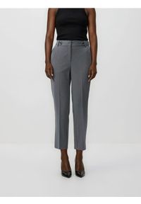 Reserved - Spodnie w kant - ciemnoszary. Kolor: szary. Materiał: tkanina, wiskoza