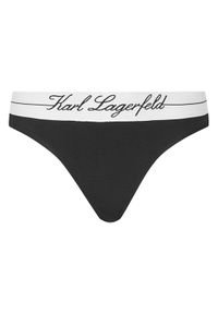 Karl Lagerfeld - KARL LAGERFELD Stringi A1W47095 Czarny. Kolor: czarny. Materiał: bawełna