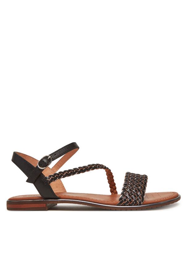 Geox Sandały D Sozy Plus D55DQD 081KY C9B1G Czarny. Kolor: czarny. Materiał: skóra