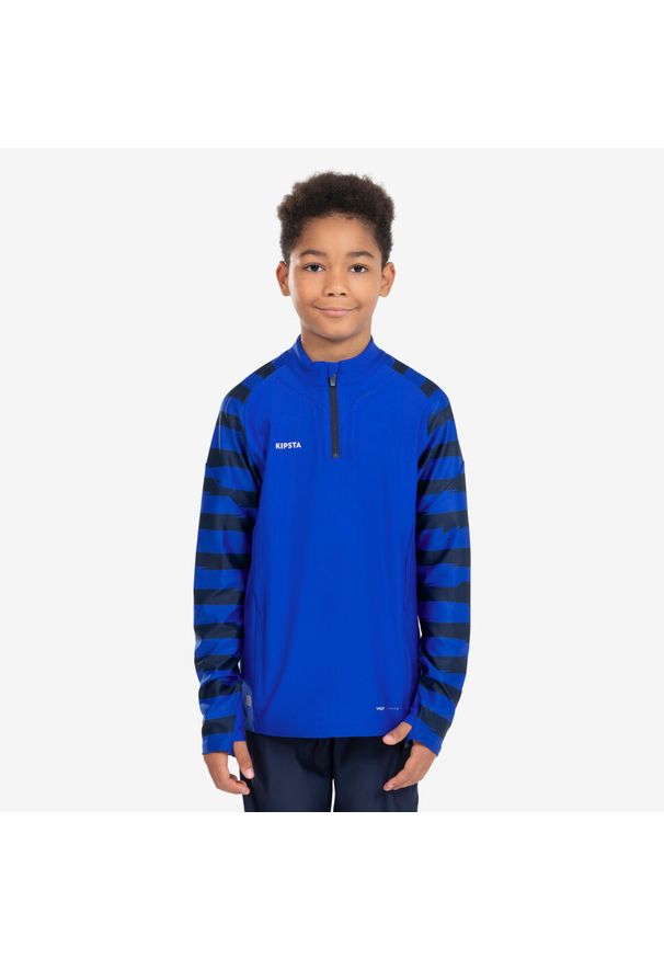 KIPSTA - Bluza piłkarska dla dzieci Kipsta Viralto Kids na krótki suwak. Materiał: materiał, elastan, poliester. Długość: krótkie. Sport: piłka nożna