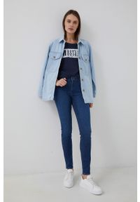 Wrangler jeansy SKINNY GOOD LIFE damskie medium waist. Kolor: niebieski