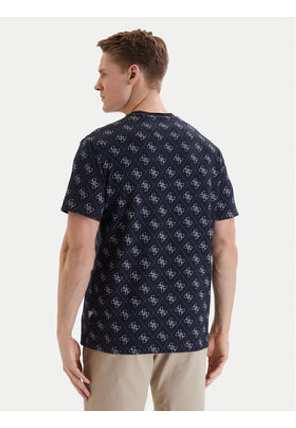 Guess T-Shirt M6GP34 K3200 Granatowy Relaxed Fit. Kolor: niebieski. Materiał: bawełna