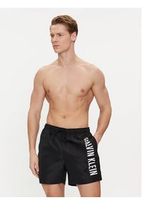 Calvin Klein Swimwear Szorty kąpielowe KM0KM01004 Czarny Regular Fit. Kolor: czarny. Materiał: syntetyk
