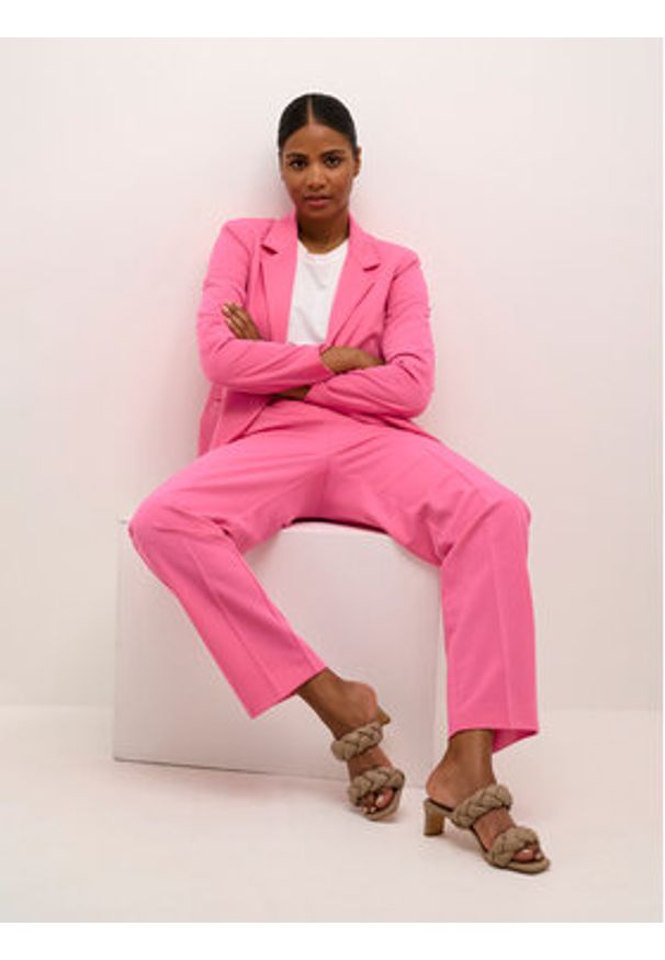 Kaffe Marynarka Sakura 10506684 Różowy Slim Fit. Kolor: różowy. Materiał: syntetyk