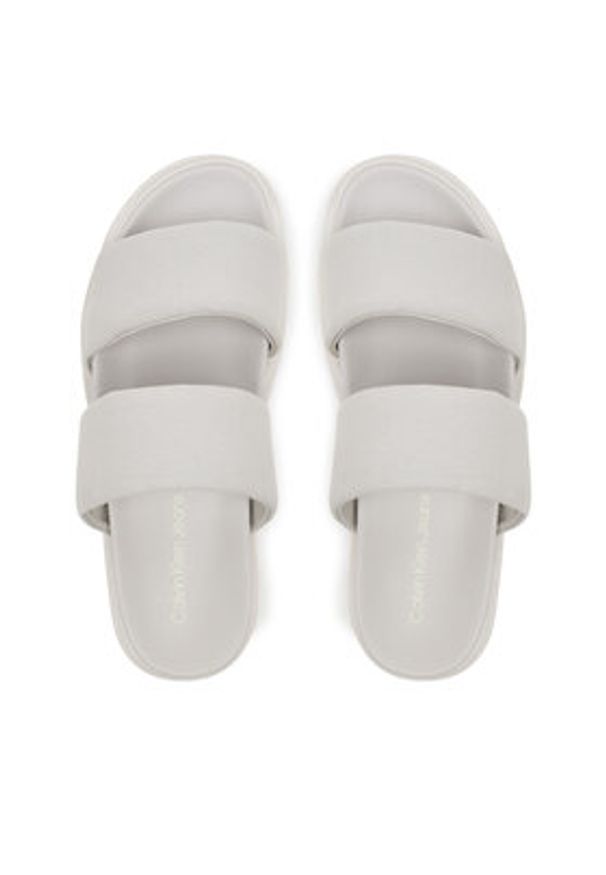Calvin Klein Jeans Klapki Flat Molded Dbl Bar Sandal Cv YM0YM01222 Szary. Kolor: szary. Materiał: materiał
