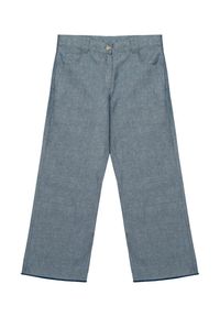 MONCLER KIDS - Szerokie spodnie 4 - 14 lat. Kolor: niebieski. Materiał: bawełna, materiał, jeans. Długość: długie. Sezon: lato