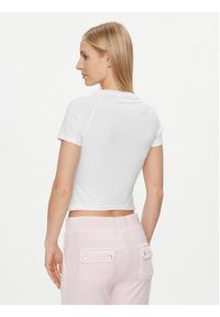Juicy Couture T-Shirt Shrunken Diamante JCMCT223257 Biały Slim Fit. Kolor: biały. Materiał: bawełna #5